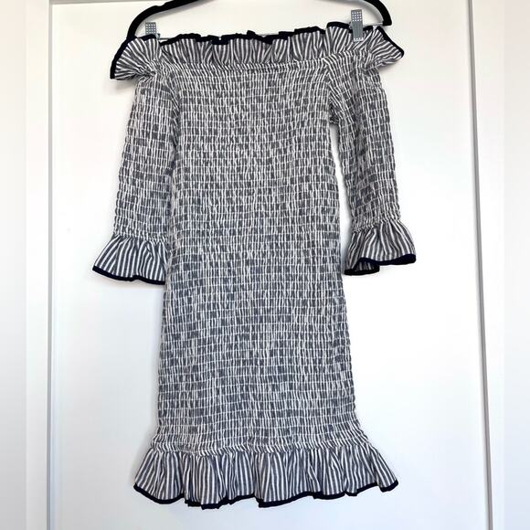 Lovers + Friends Salsita Smocked Cotton Mini Dress in Nautical Size Small - Picture 4 of 12
